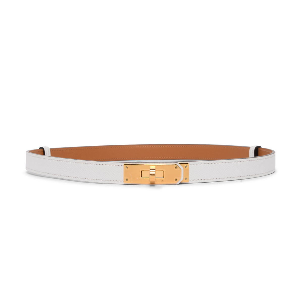 Hermes White Epsom Kelly 18 Belt