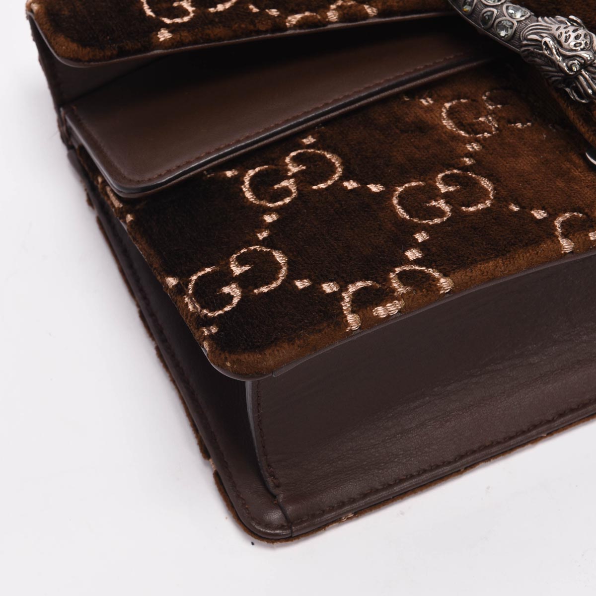 Gucci Brown GG Velvet Small Dionysus Shoulder Bag