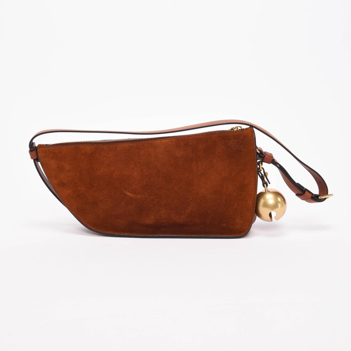 Burberry Tobacco Suede Shield Sling Bag