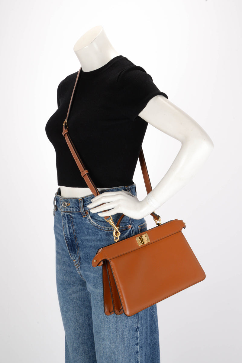 Fendi Brandy Shiny Nappa Peekaboo ISeeU East-West Bag