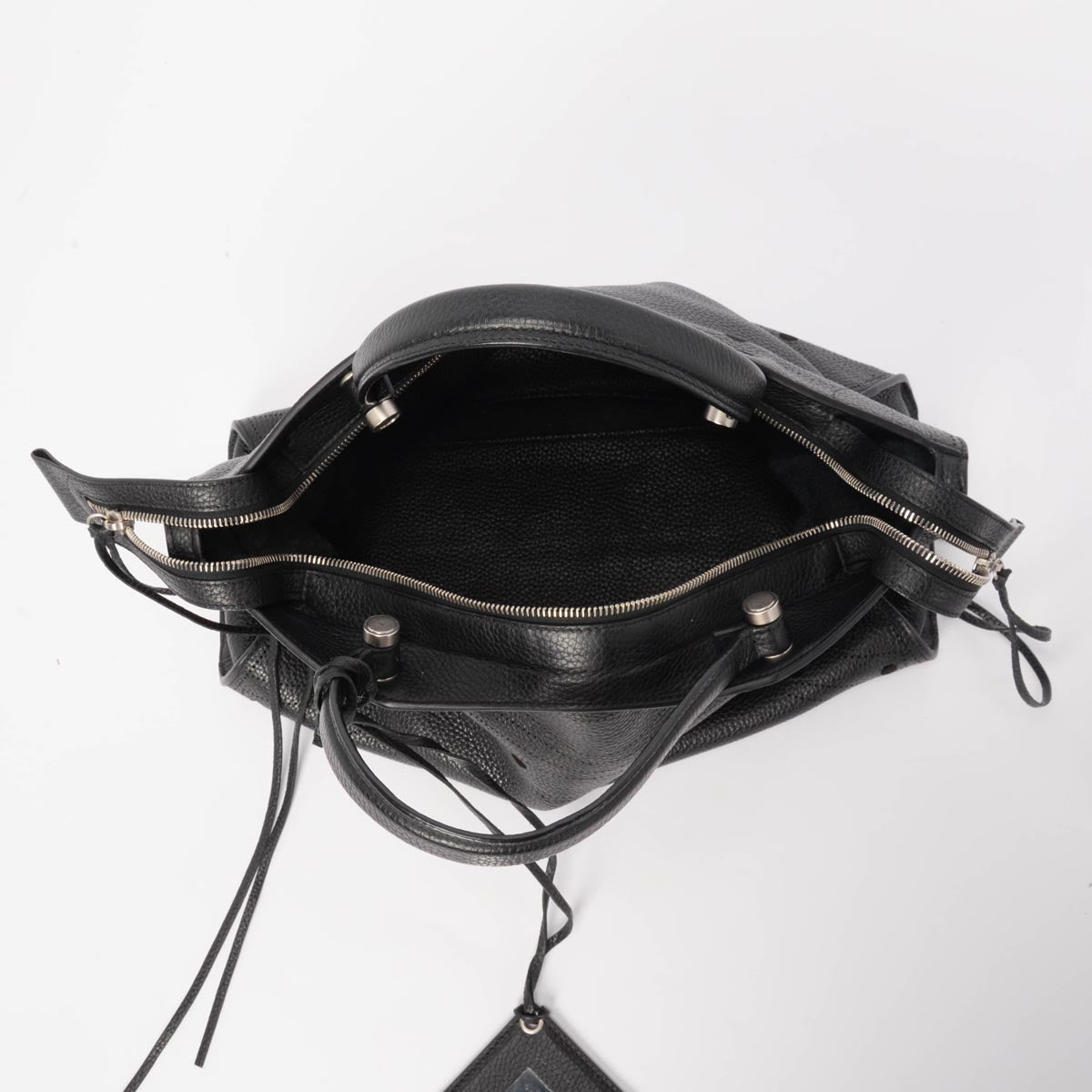 Balenciaga Black Perforated Grained Calfskin Blackout City Bag