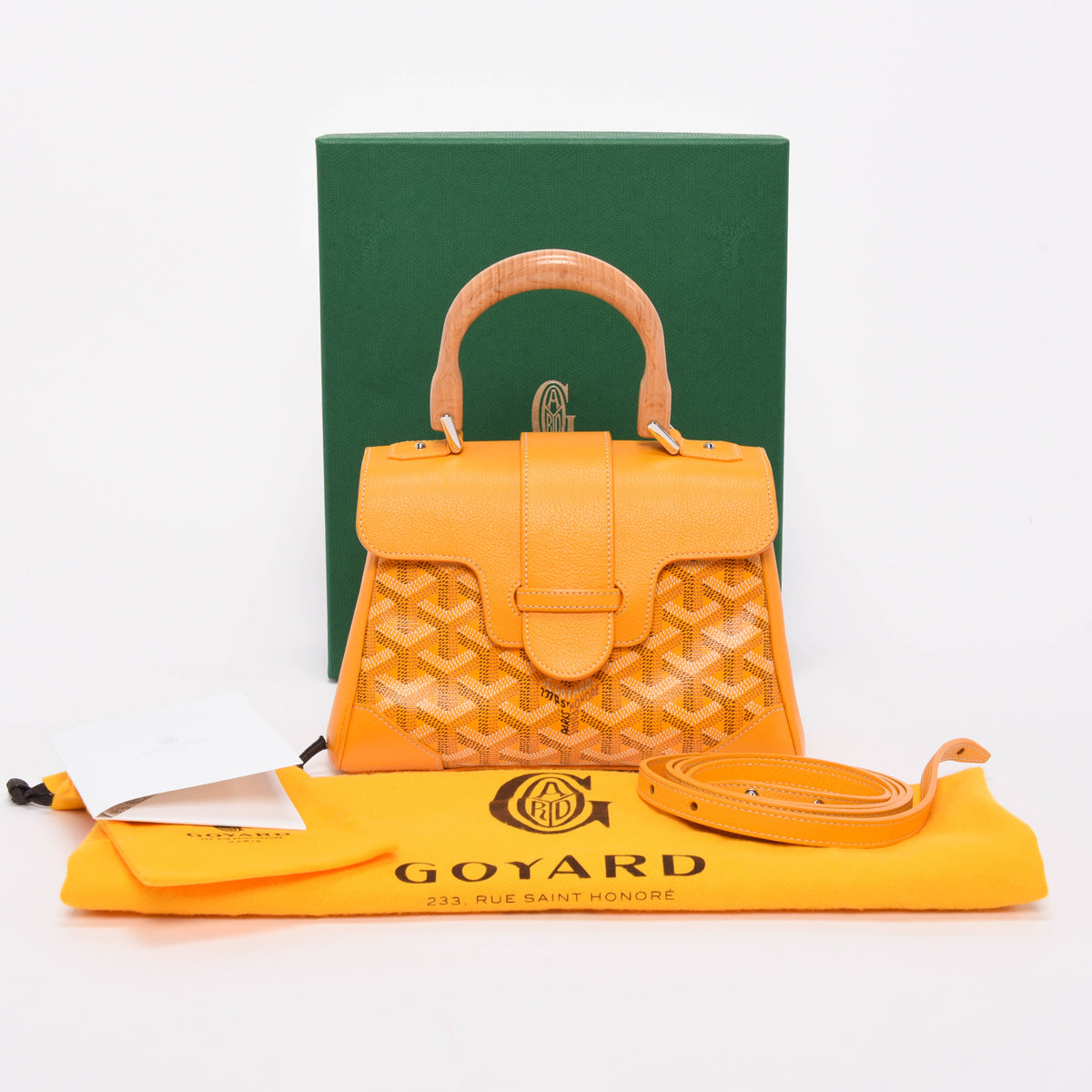 Goyard Yellow Goyardine & Calfskin Saigon Souple Mini Bag