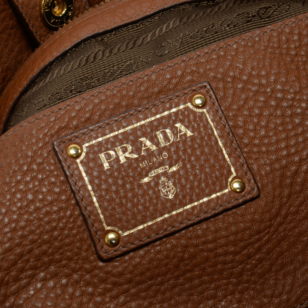 Prada Cannella Vitello Daino Large Shopping Tote