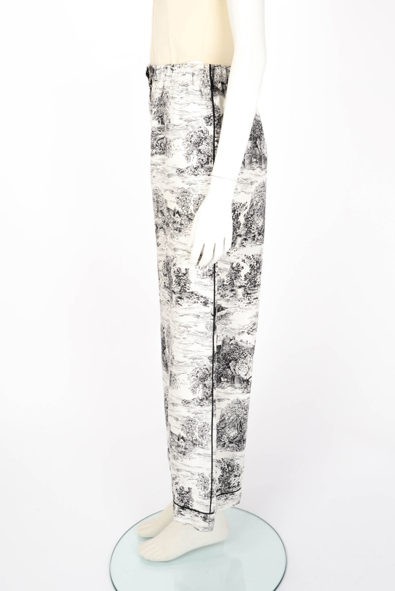 Dior White & Black Silk Toile de Jouy Chez Moi Set FR 36