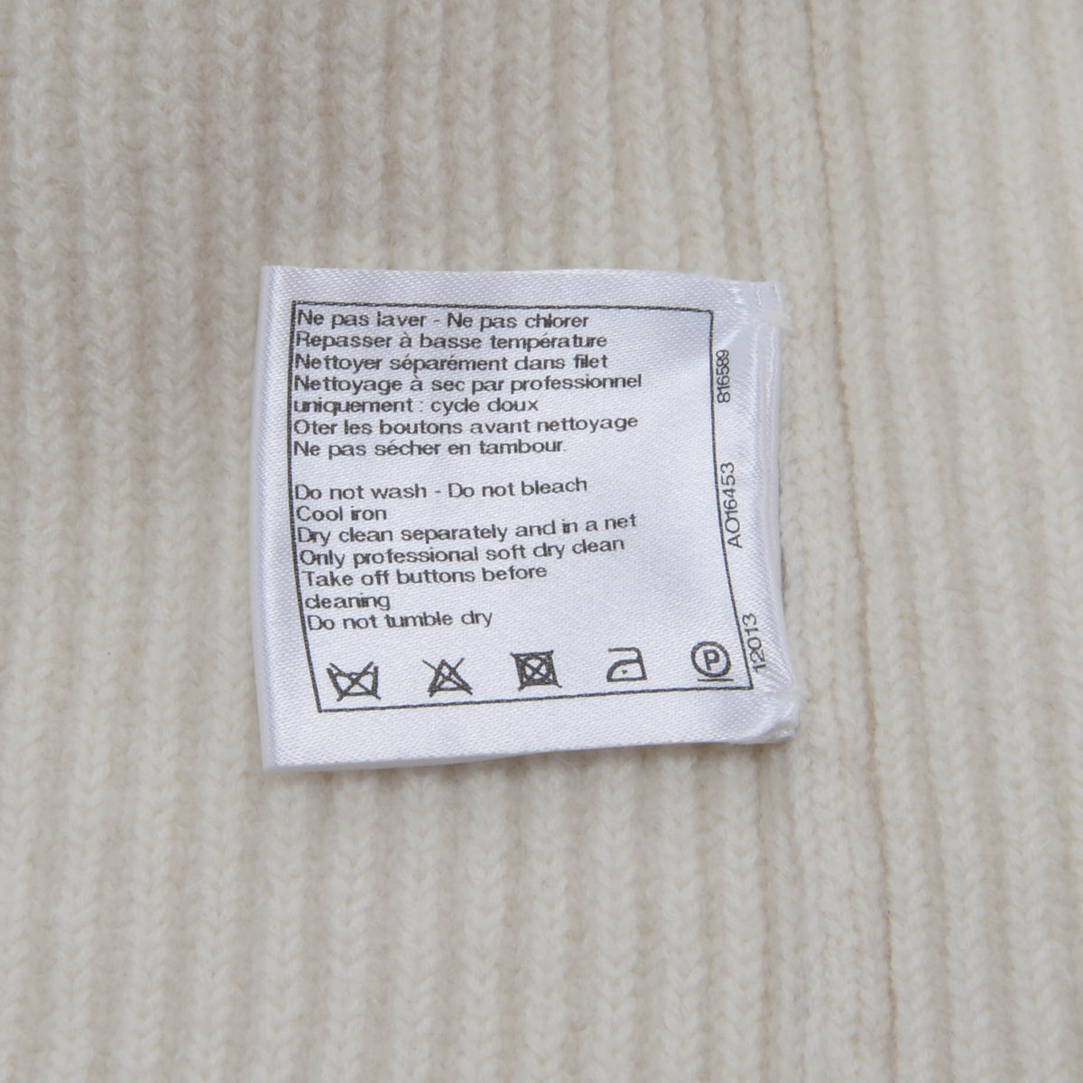 Chanel Ecru Wool Knit Gripoix Button Cape FR 38