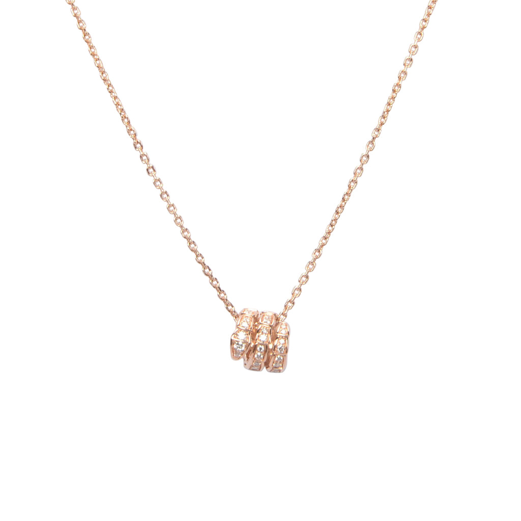 Bulgari 18k Rose Gold & Diamond Serpenti Viper Necklace