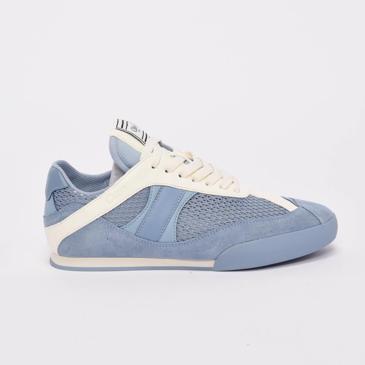 Chloe Pearl Blue Suede & Mesh Kick Sneakers 39