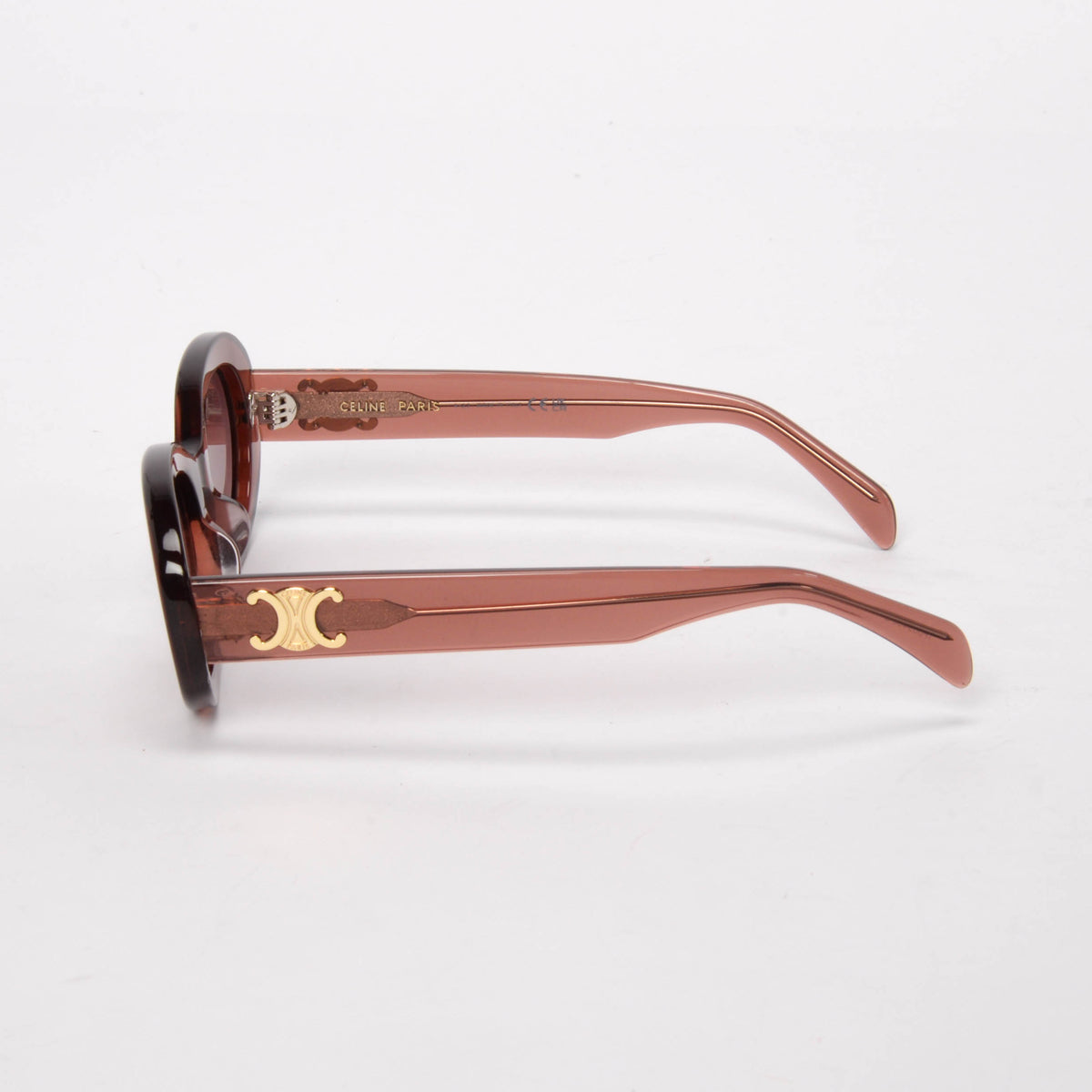 Celine Burgundy Triomphe Oval Sunglasses