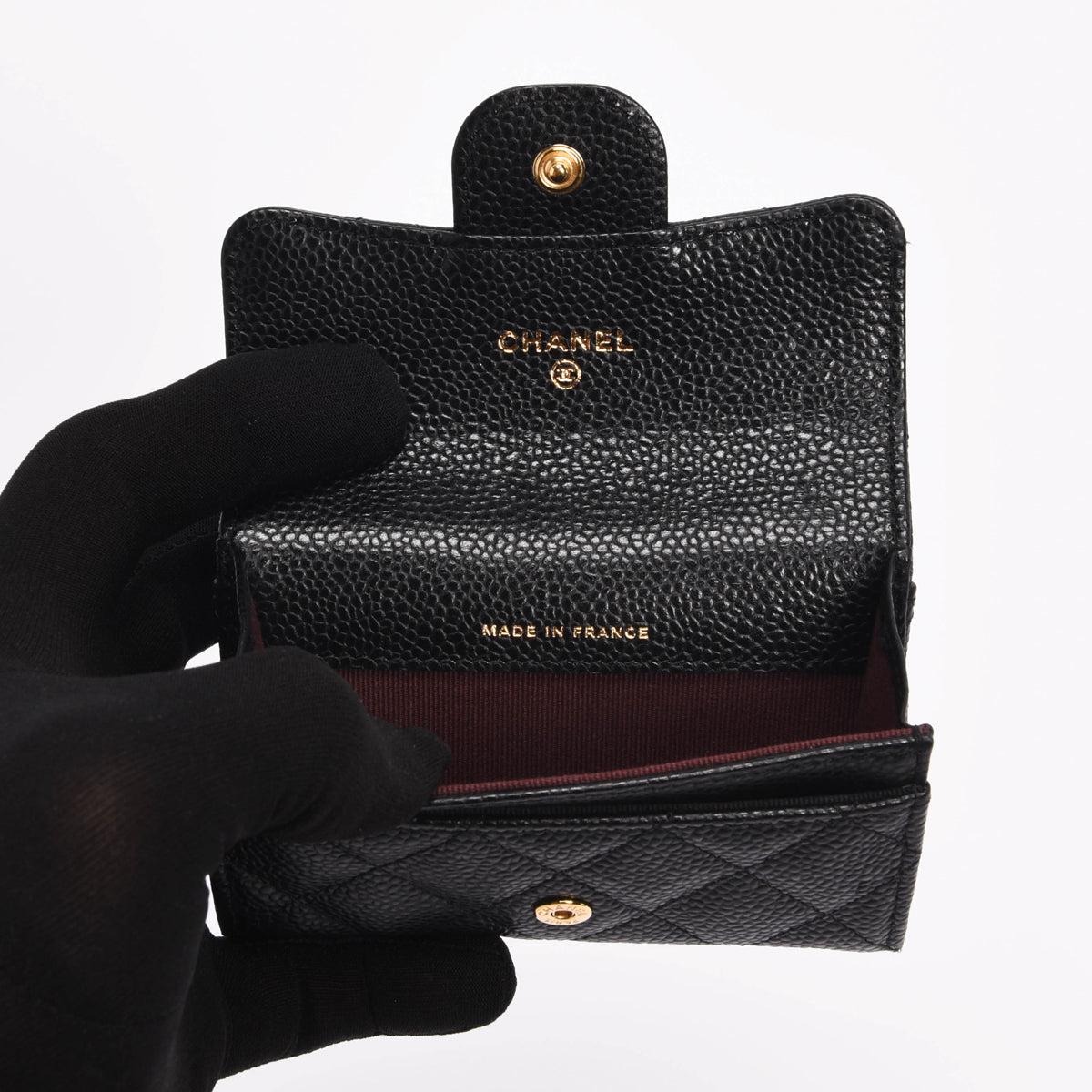 Chanel Black Caviar Classic Flap Card Holder