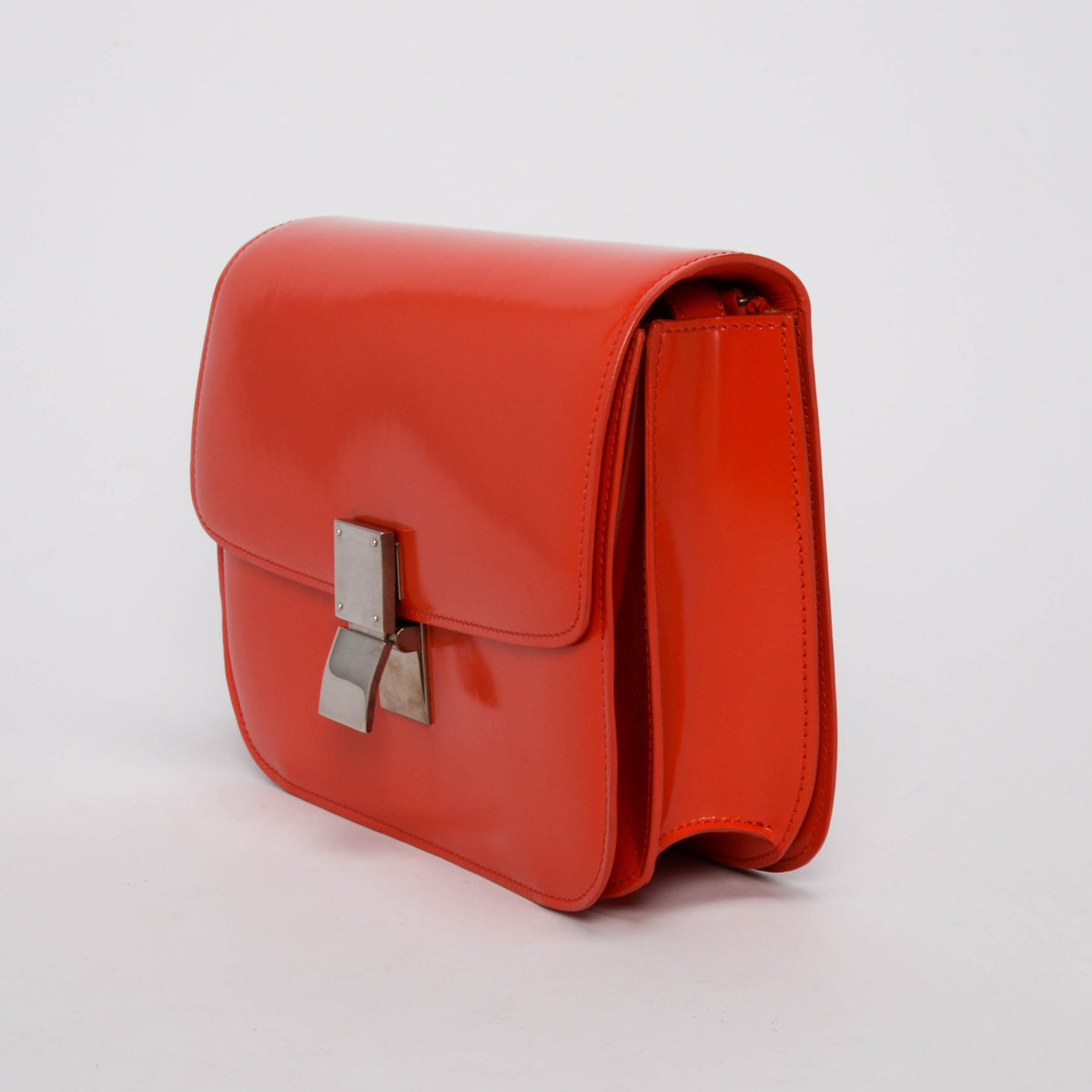 Celine Vermillion Hi-Shine Medium Classic Box Bag