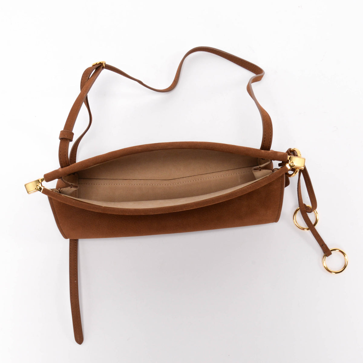Alaia Brown Nubuck Le Click East West Small Bag