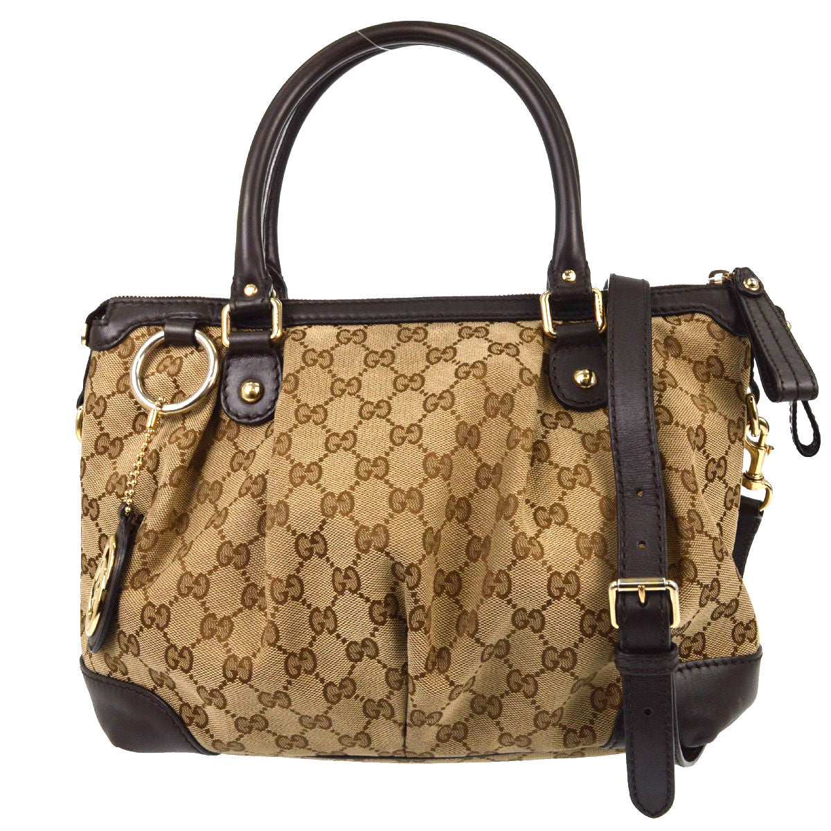 Gucci Brown GG Canvas Sukey Top Handle Satchel