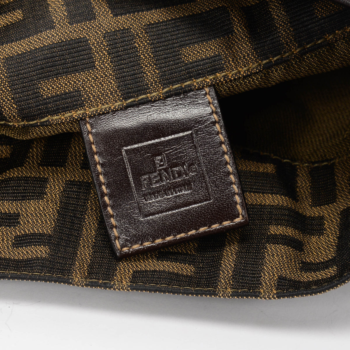 Fendi Tobacco Zucca Canvas Open Baguette Bag
