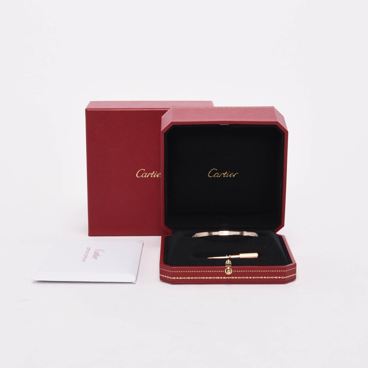 Cartier Rose Gold & Pave Diamond Small Model Love Bracelet