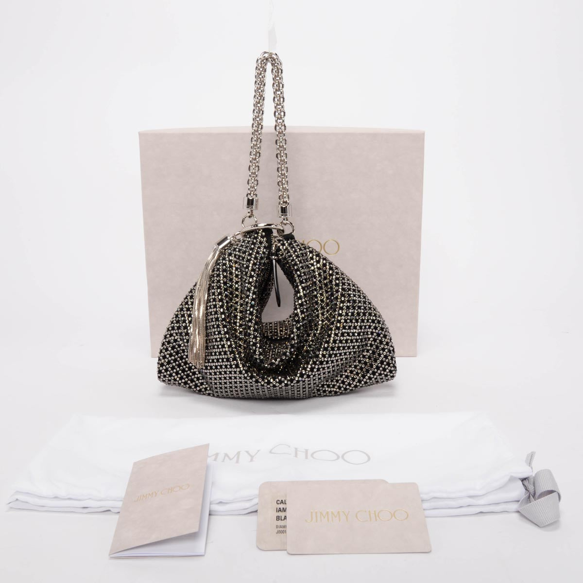 Jimmy Choo Black Crystal Embellished Callie Clutch Bag