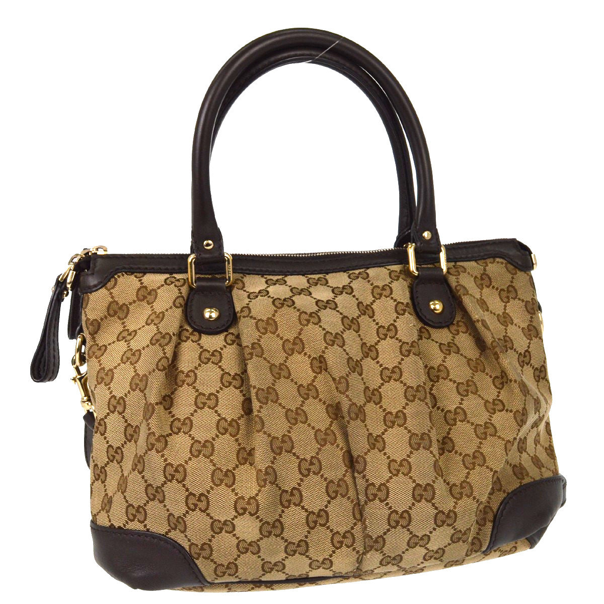 Gucci Brown GG Canvas Sukey Top Handle Satchel