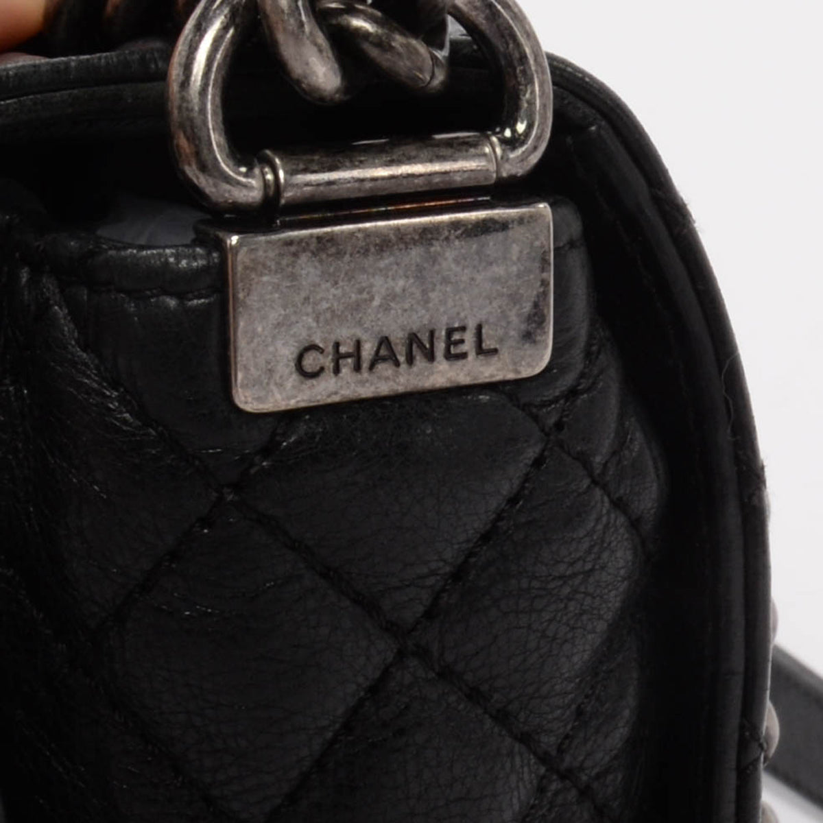 Chanel Black Calfskin Old Medium Reverso Boy Bag