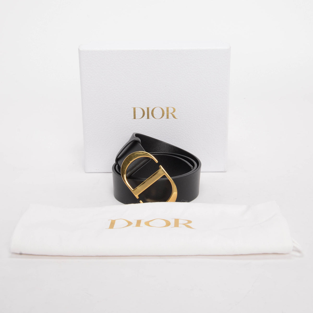 Dior Black Calfskin 30 Montaigne Belt