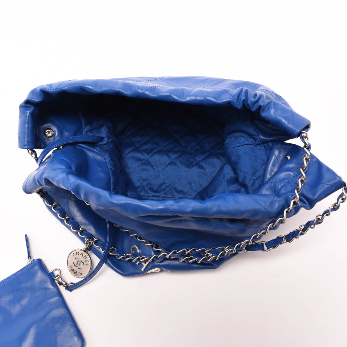 Chanel Royal Blue Shiny Calfskin Small 22 Bag