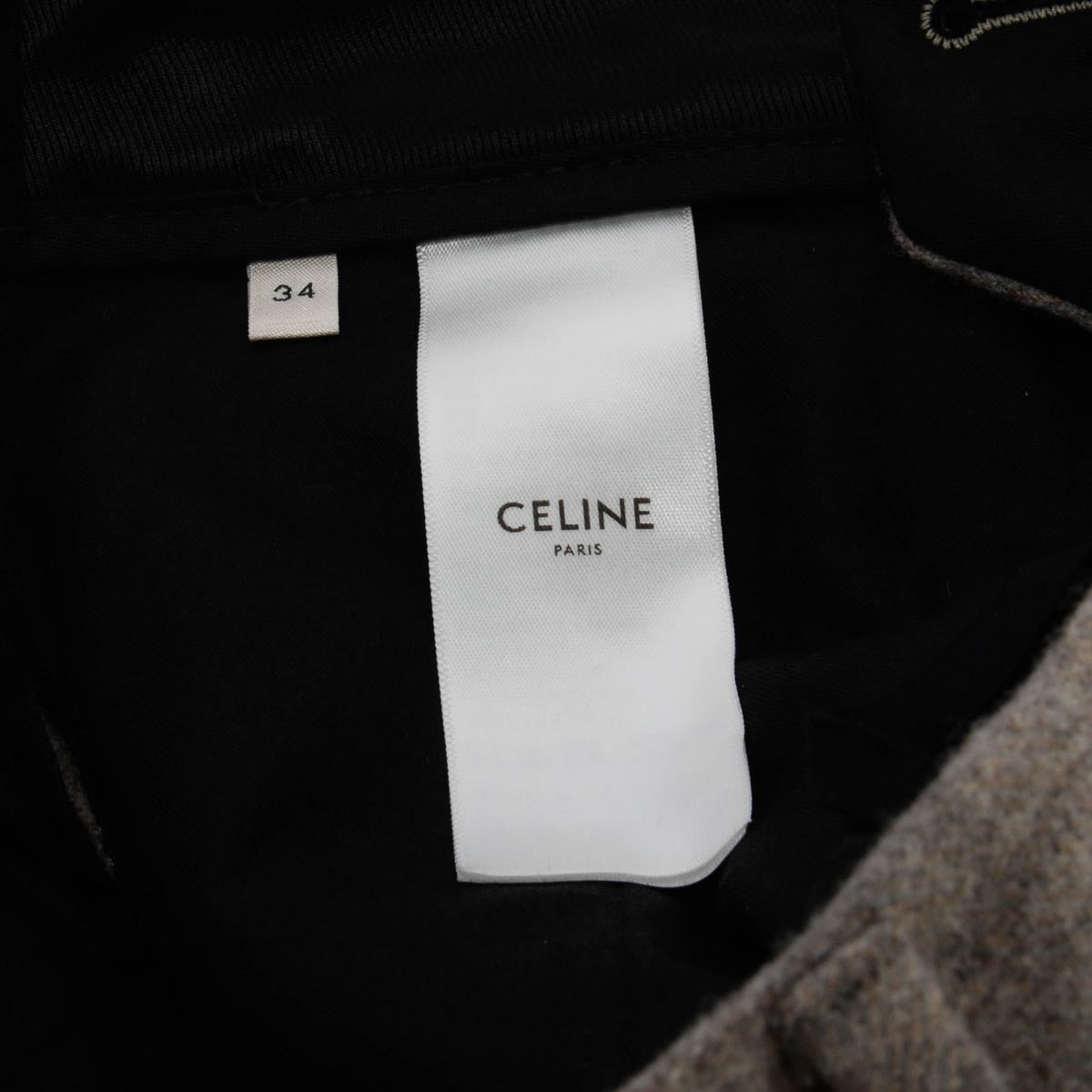 Celine Taupe Marl Wool Tixie Pants FR 34