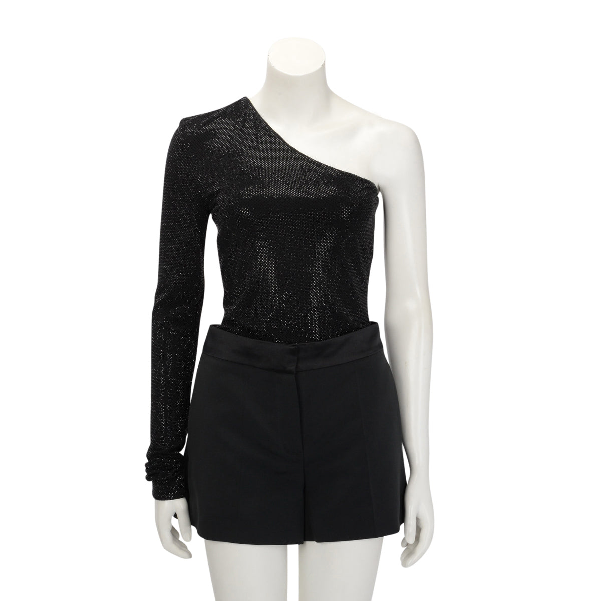 Alexandre Vauthier Black Crystal One Shoulder Bodysuit IT 42