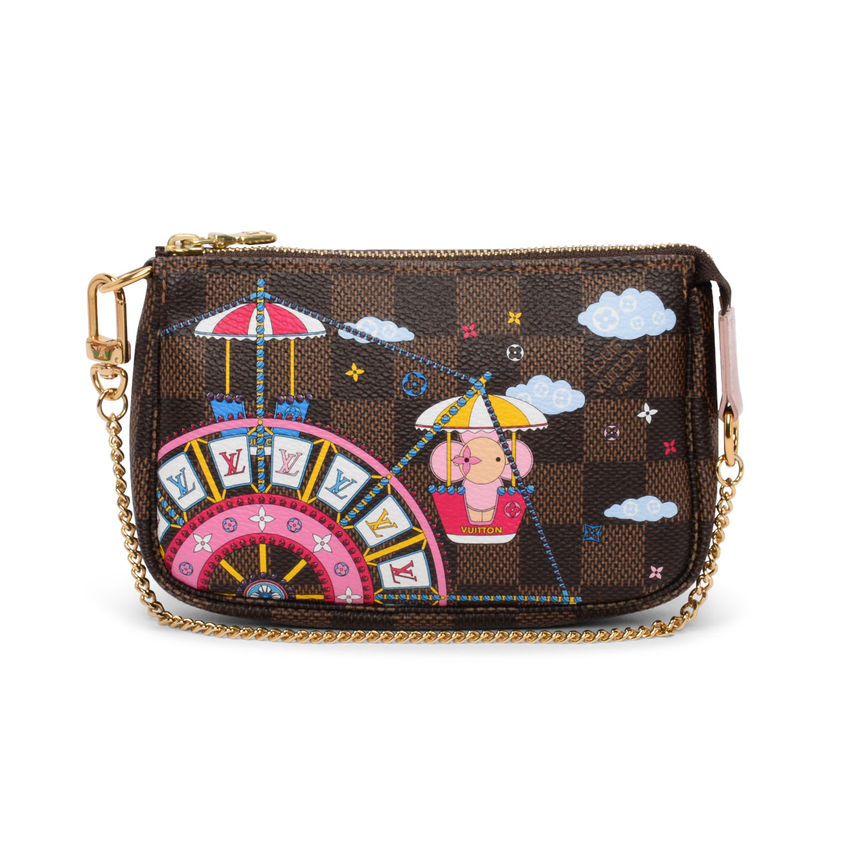 Louis Vuitton Damier Ebene Big Wheel Mini Pochette Accessoires