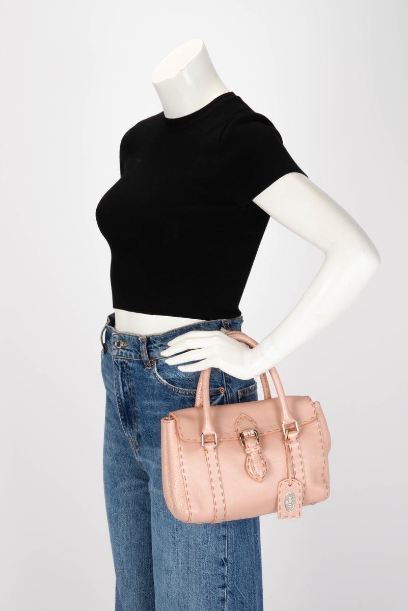 Fendi Bois de Rose Roma Calfskin Selleria Mini Linda Bag