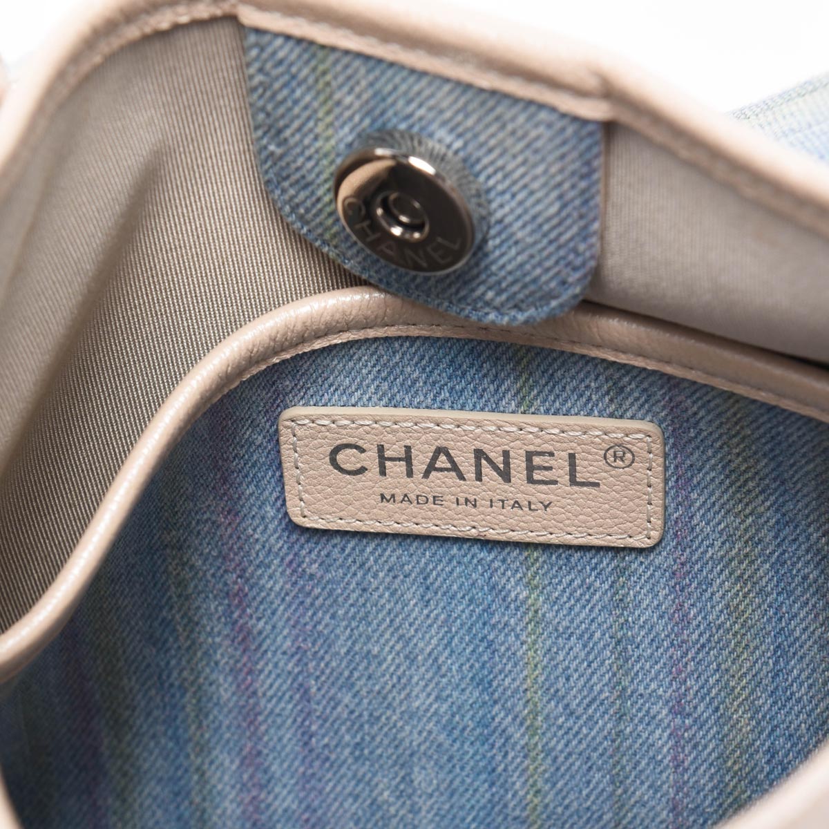 Chanel Light Blue Quilted Denim Jungle Stroll Hobo Bag