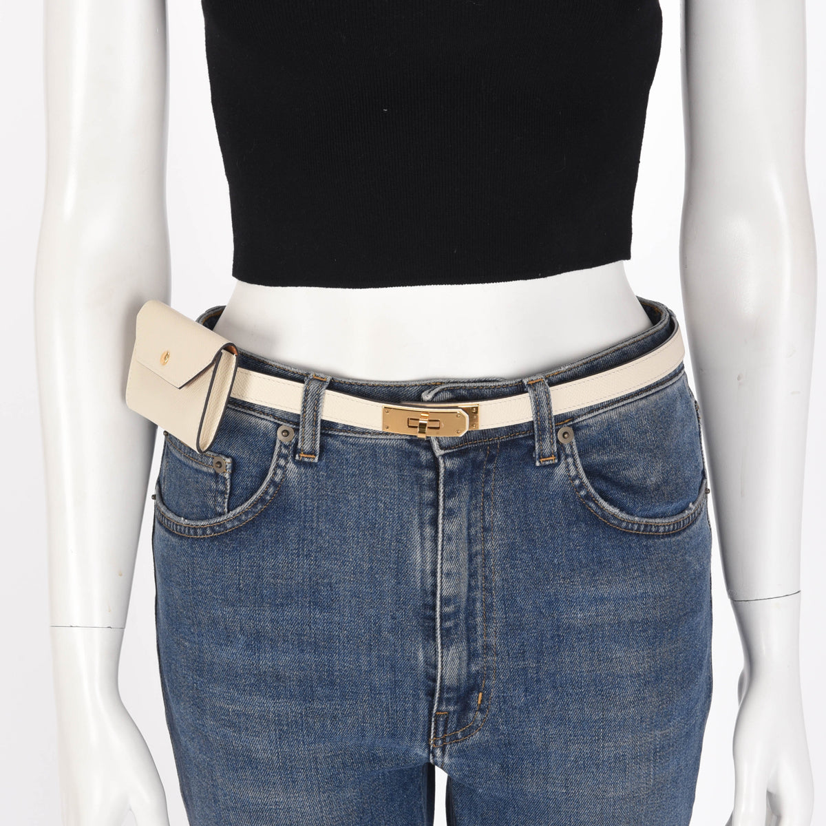 Hermes Craie Epsom Kelly Pocket 18 Belt