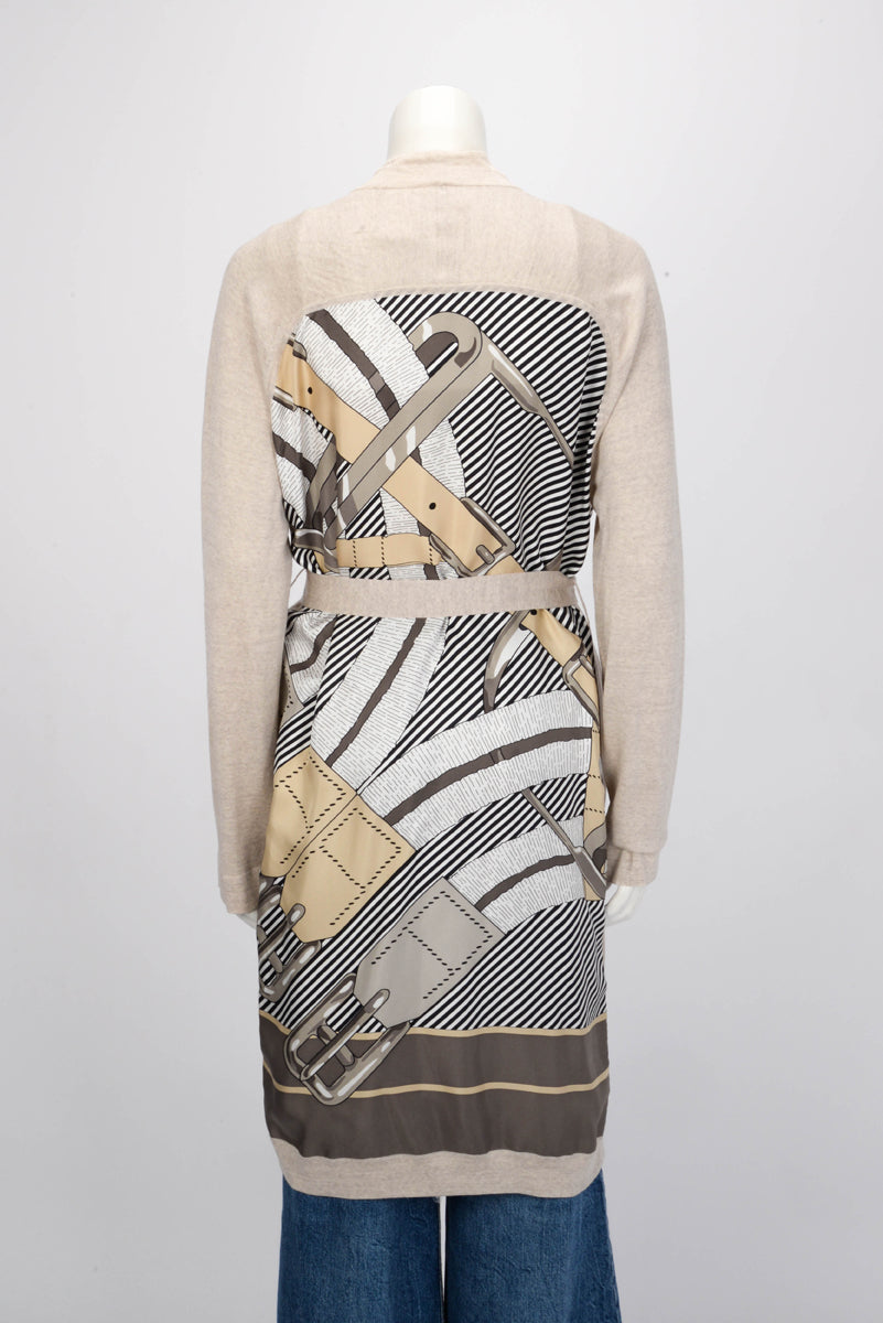 Hermes Ecru Knit Mors a Jouets Belted Cardigan FR 42