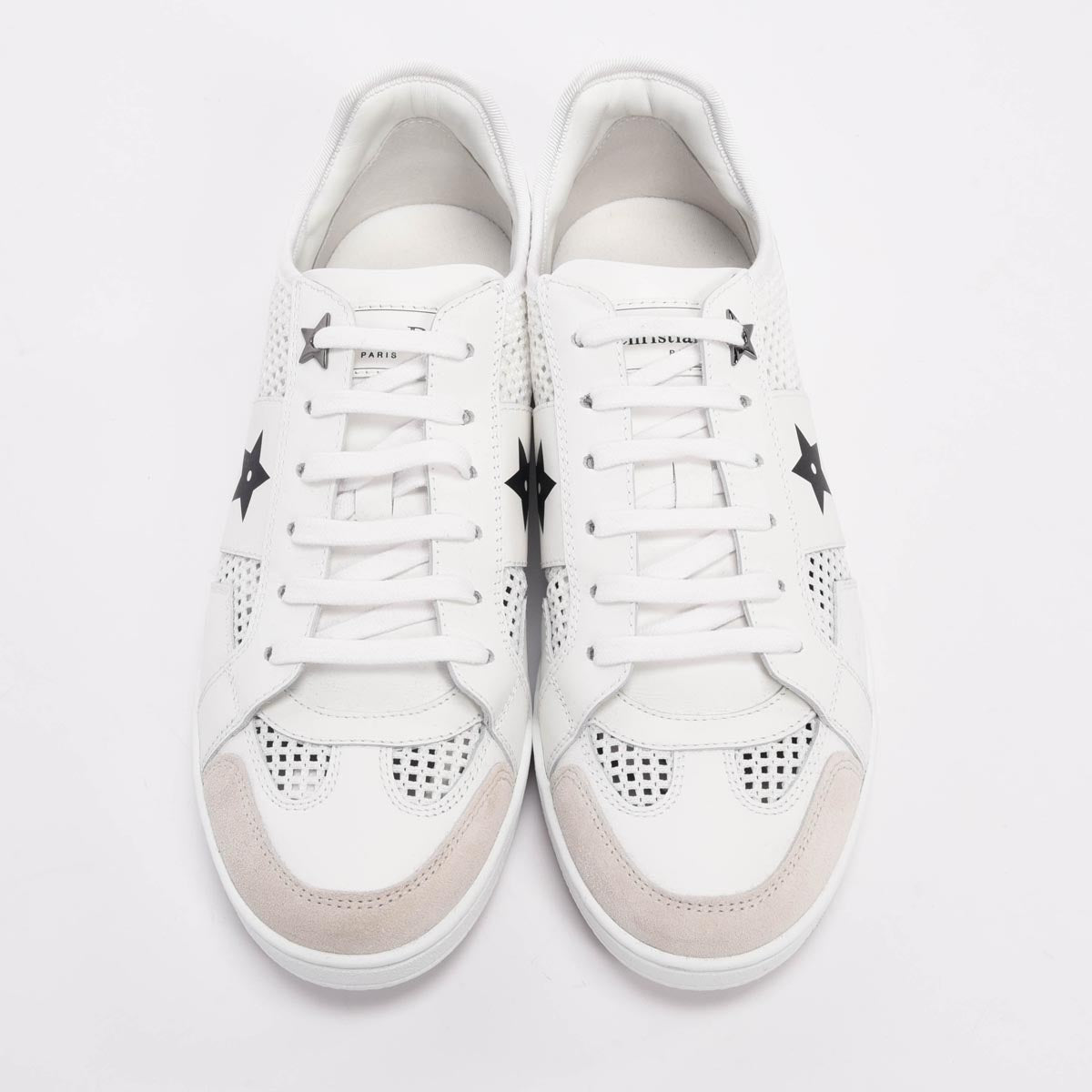 Dior White Suede & Mesh Star Sneakers 38
