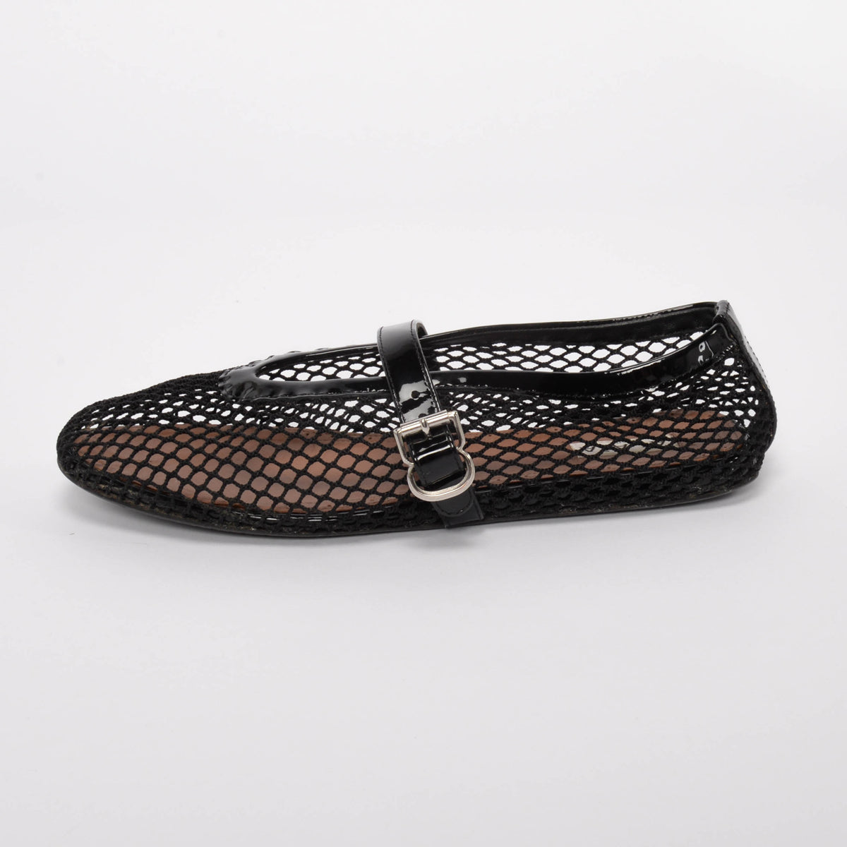 Alaia Black Fishnet Ballet Flats 39