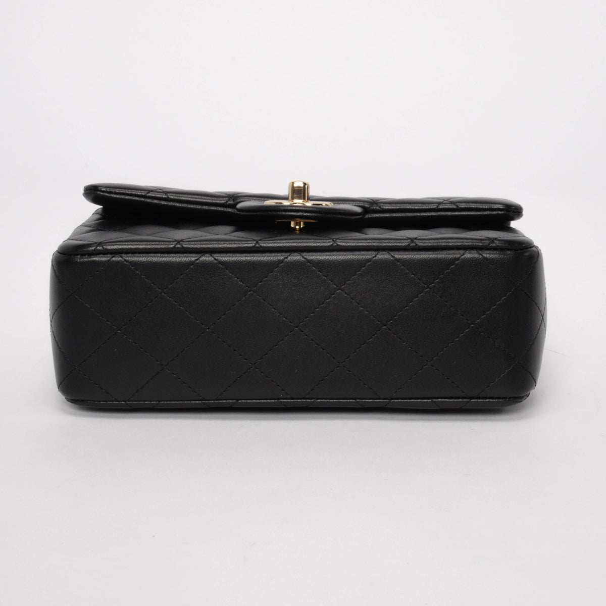 Chanel Black Lambskin Mini Top Handle Rectangular Flap Bag