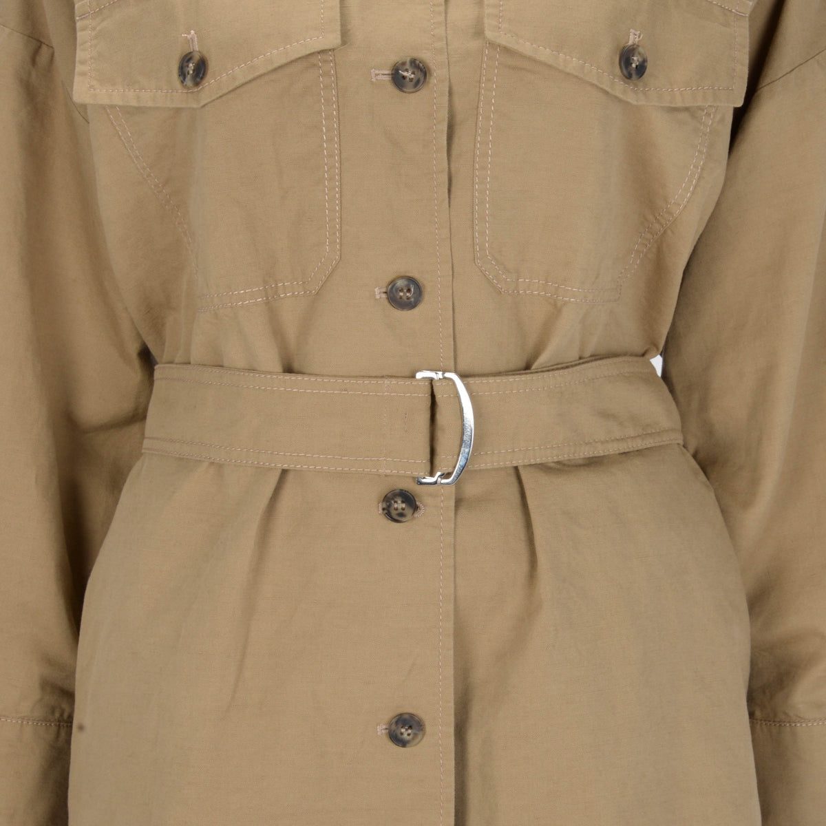 W/E Max Mara Beige Cotton & Linen Vicario Belted Jacket IT 36