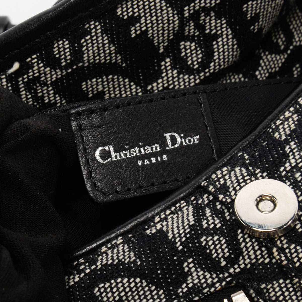 Dior Black Diorissimo Trotter Charm Shoulder Bag