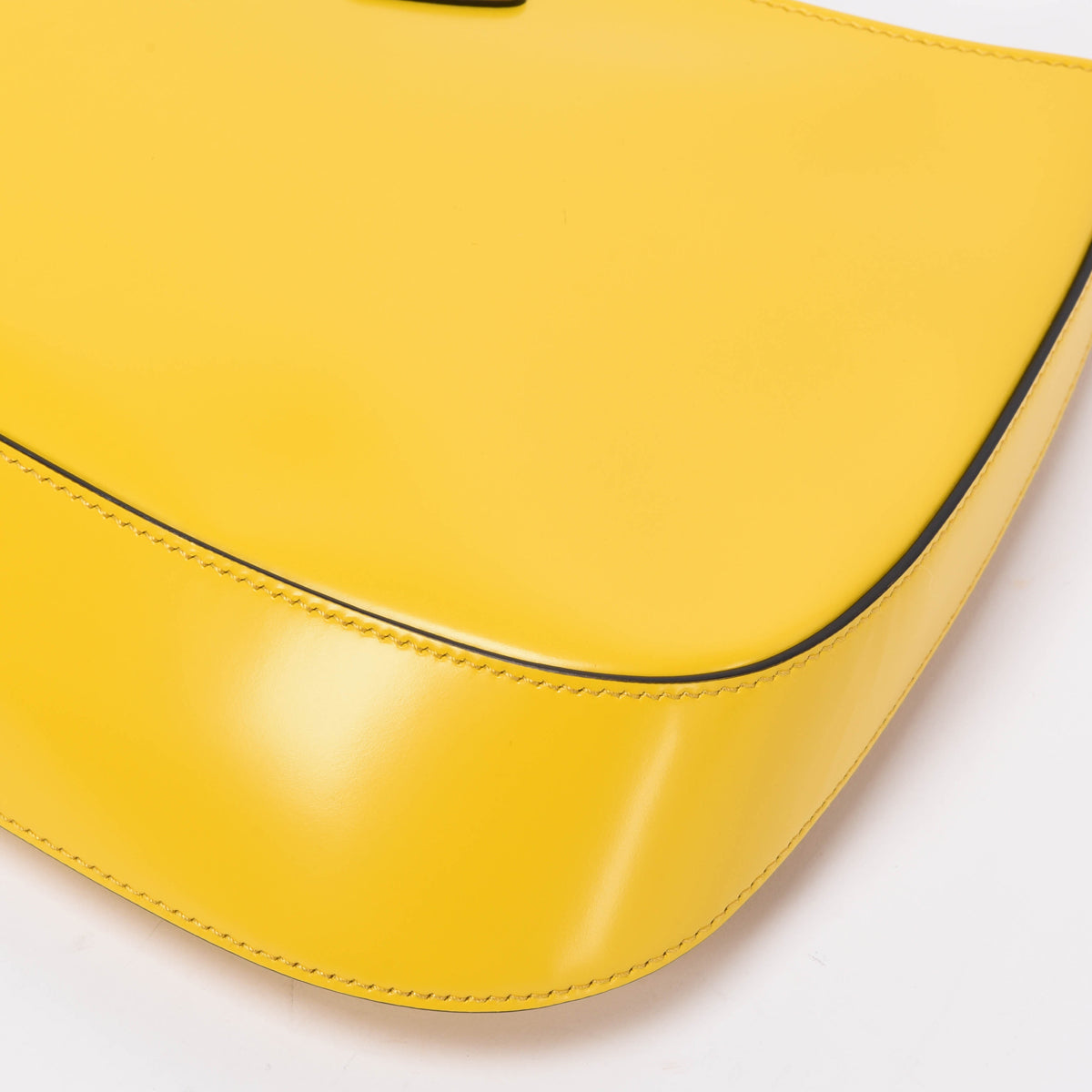 Prada Yellow Brushed Calfskin Cleo Shoulder Bag
