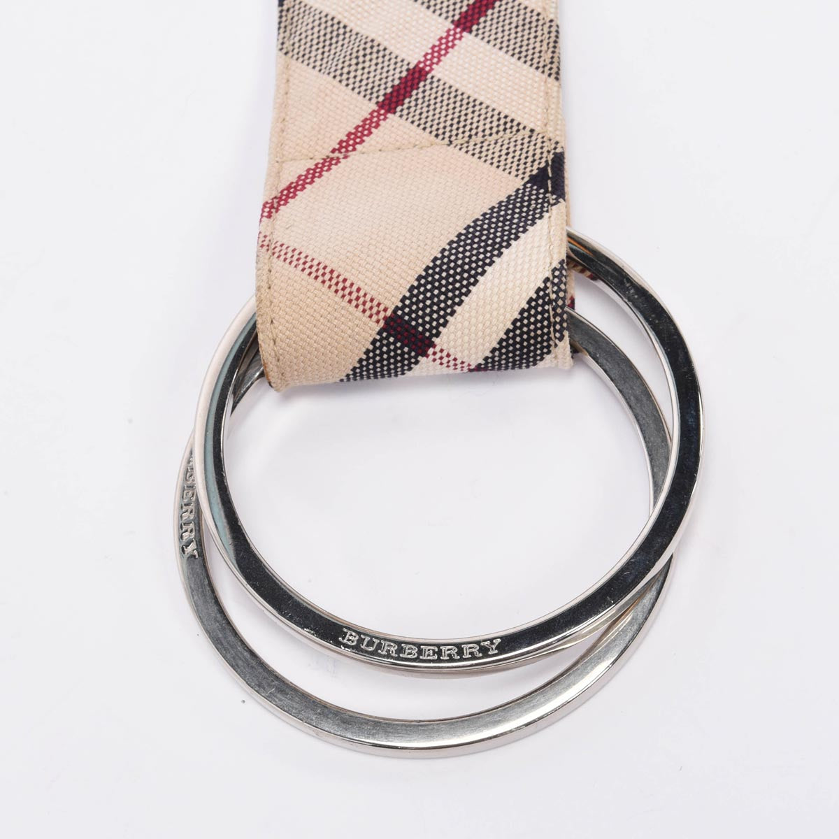 Burberry Beige Nova Check Canvas Ring Buckle Belt