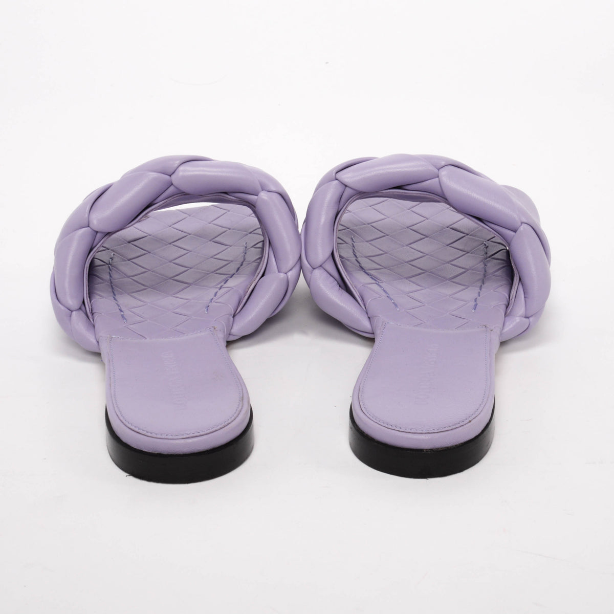 Bottega Veneta Lilac Intrecciato Lido Flat Sandals 37.5