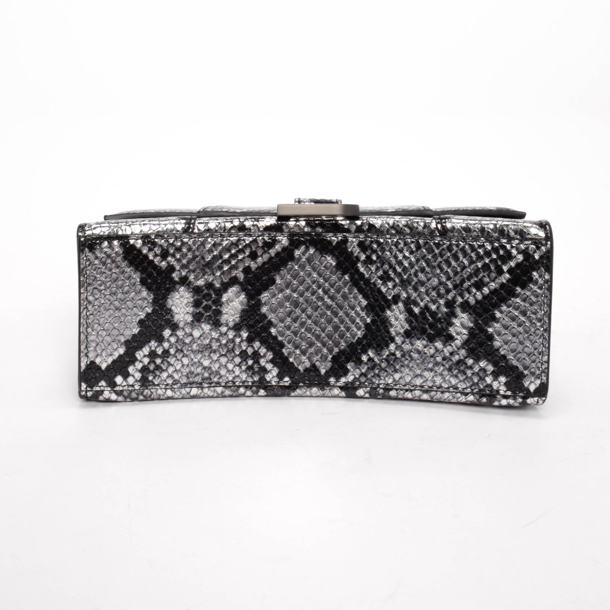 Balenciaga Silver Python Embossed Hourglass XS Bag