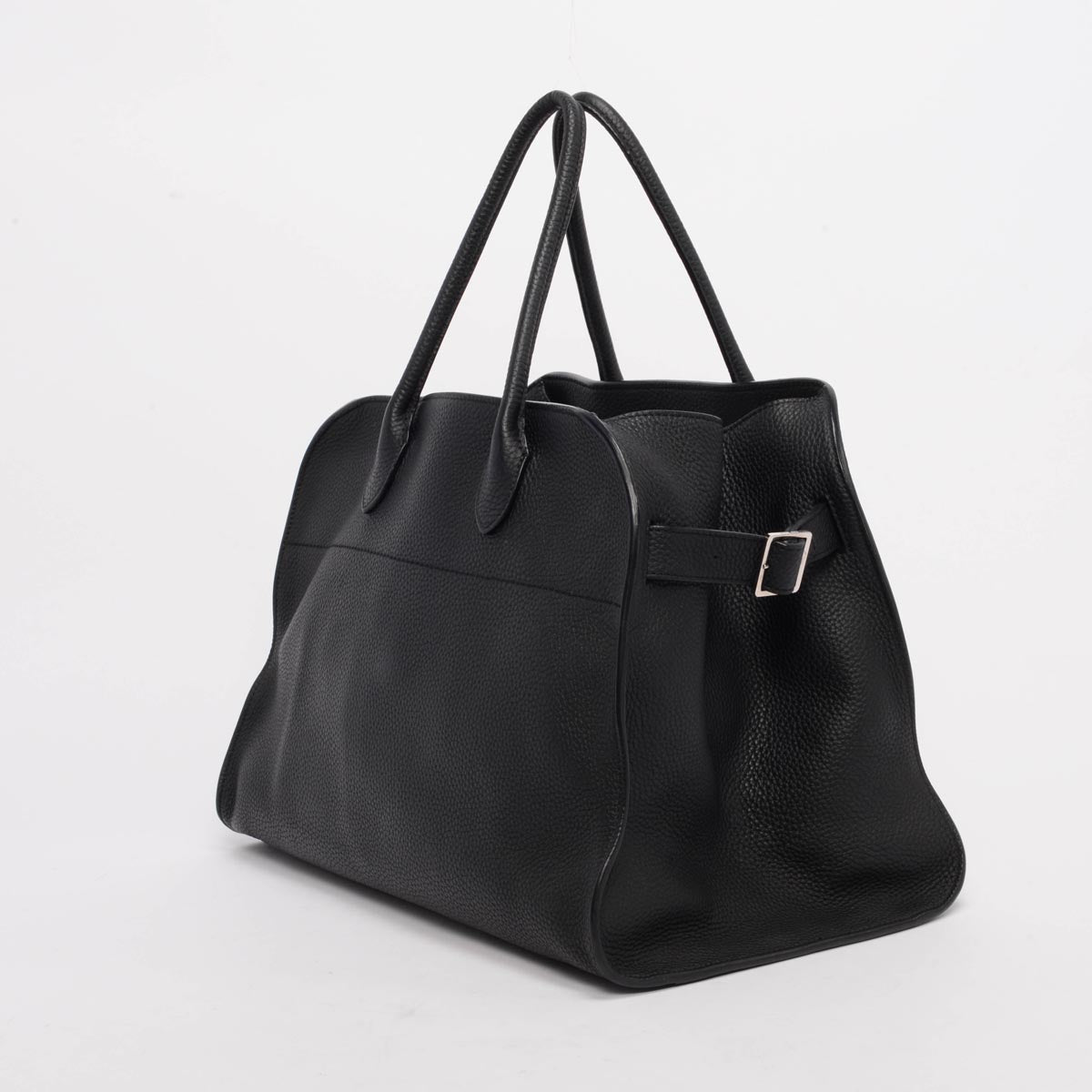 The Row Black Grained Calfskin Soft Margaux 15