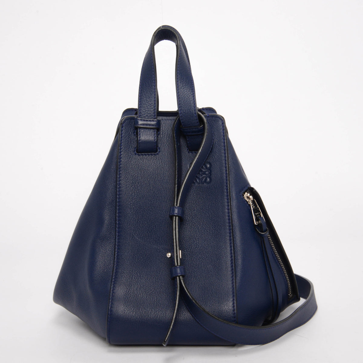 Loewe Navy Calfskin Small Hammock Bag