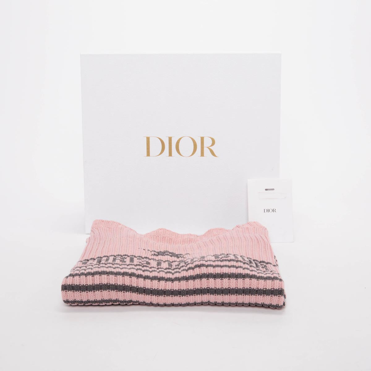 Dior Pink & Grey Cotton Knit Dioriviera Sweater FR 42