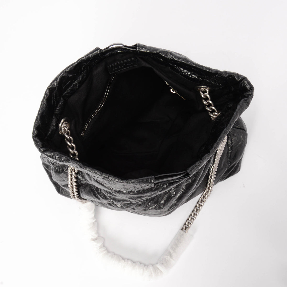 Balenciaga Black Quilted Calfskin Medium Crushed Tote