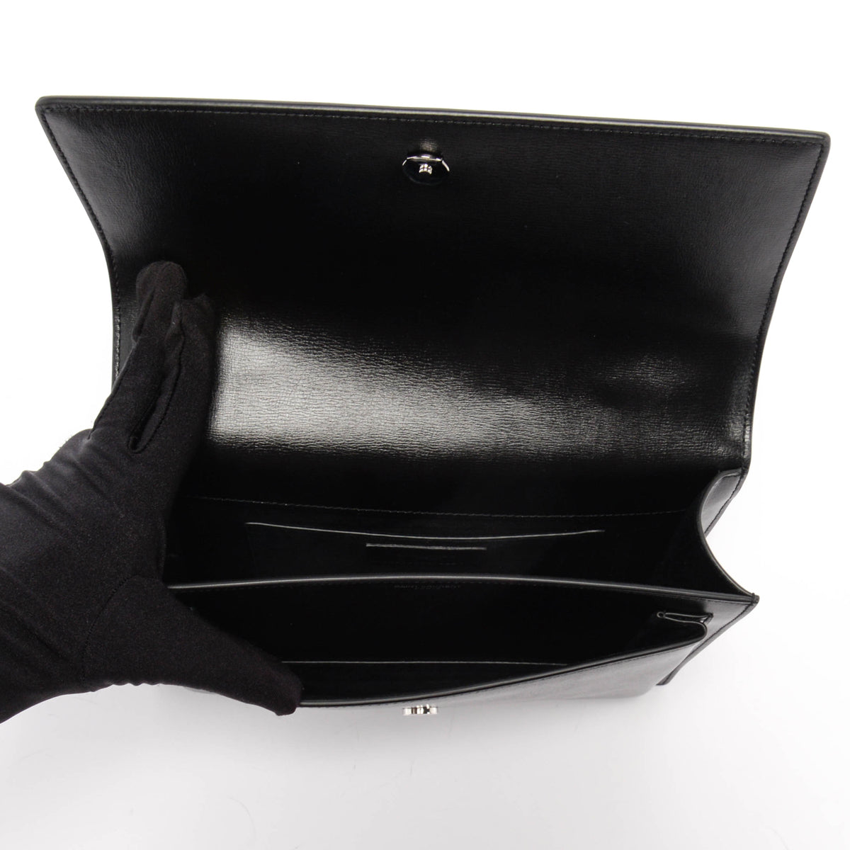 Saint Laurent Black Calfskin Medium Sunset Top Handle Bag