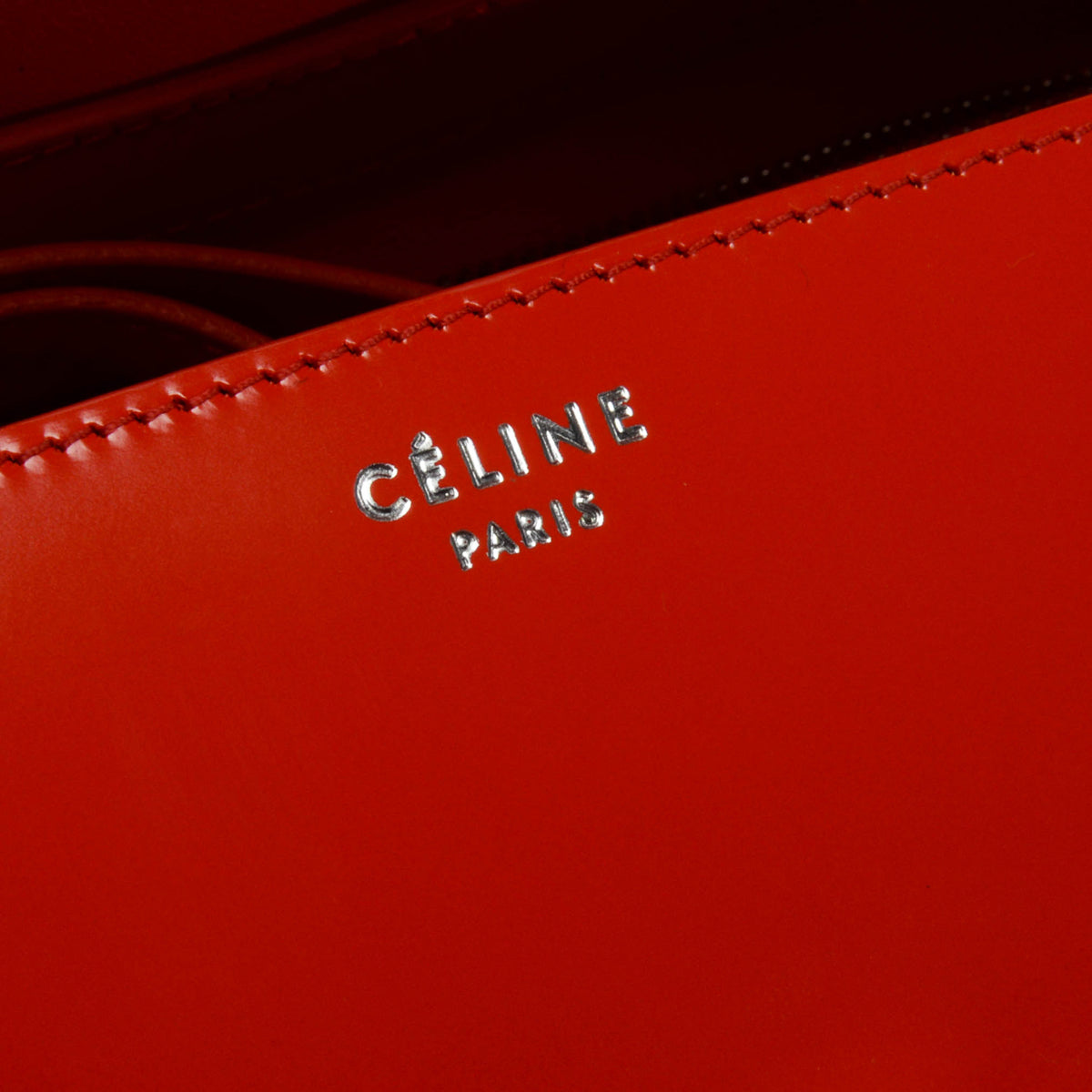 Celine Vermillion Hi-Shine Medium Classic Box Bag