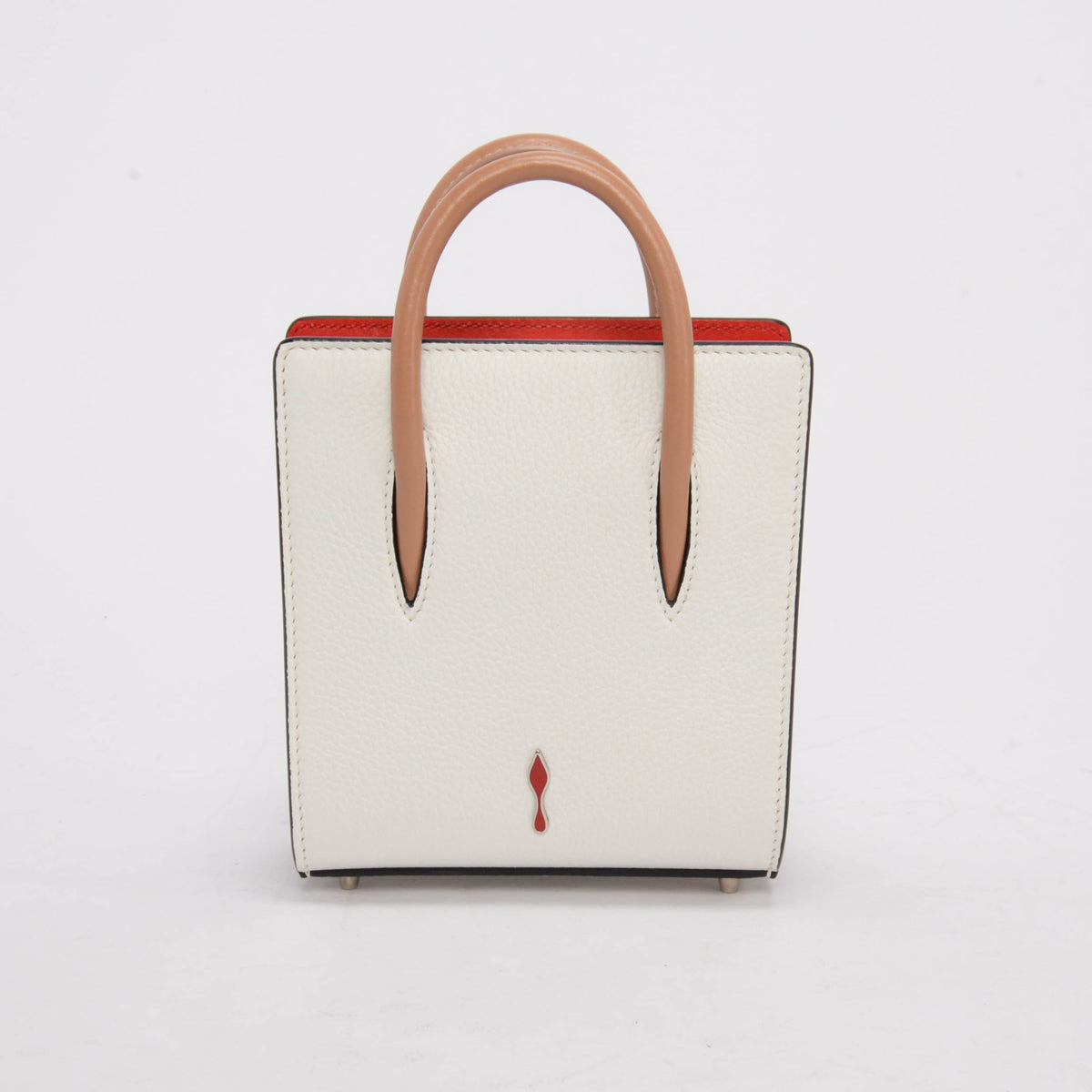 Christian Louboutin Nude Calfskin Beaded Nano Paloma Bag