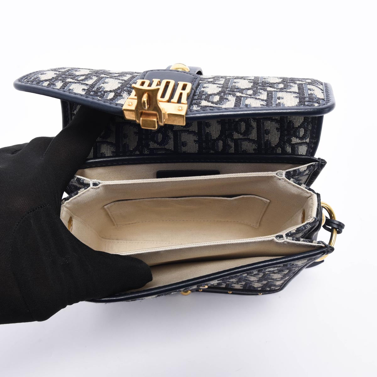 Dior Blue Oblique Jacquard DiorAddict Messenger Bag