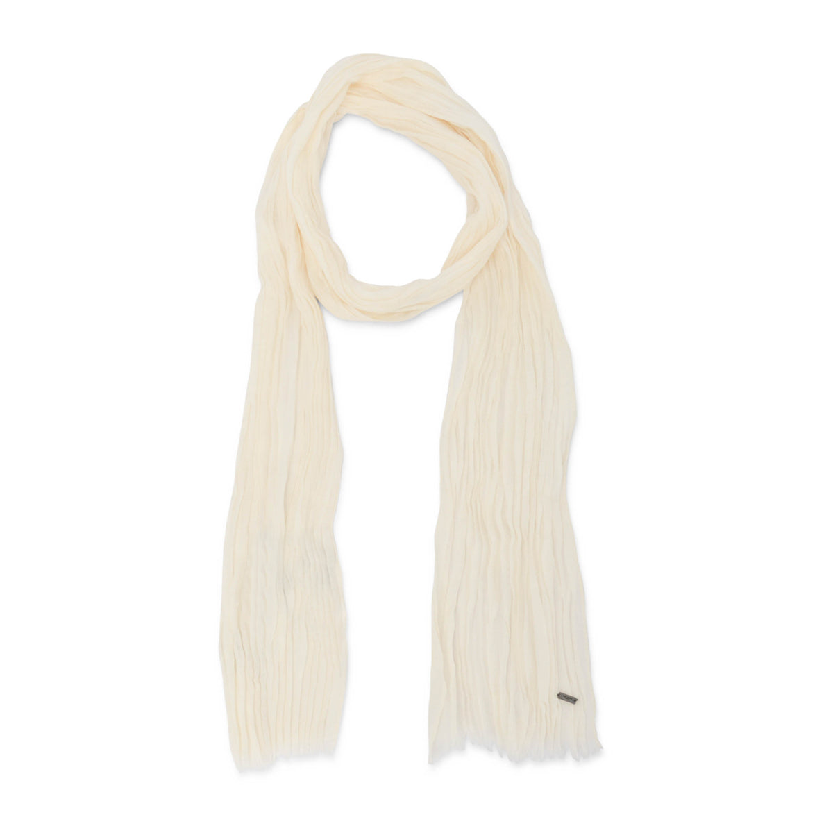 Saint Laurent Cream Plisse Neck Scarf