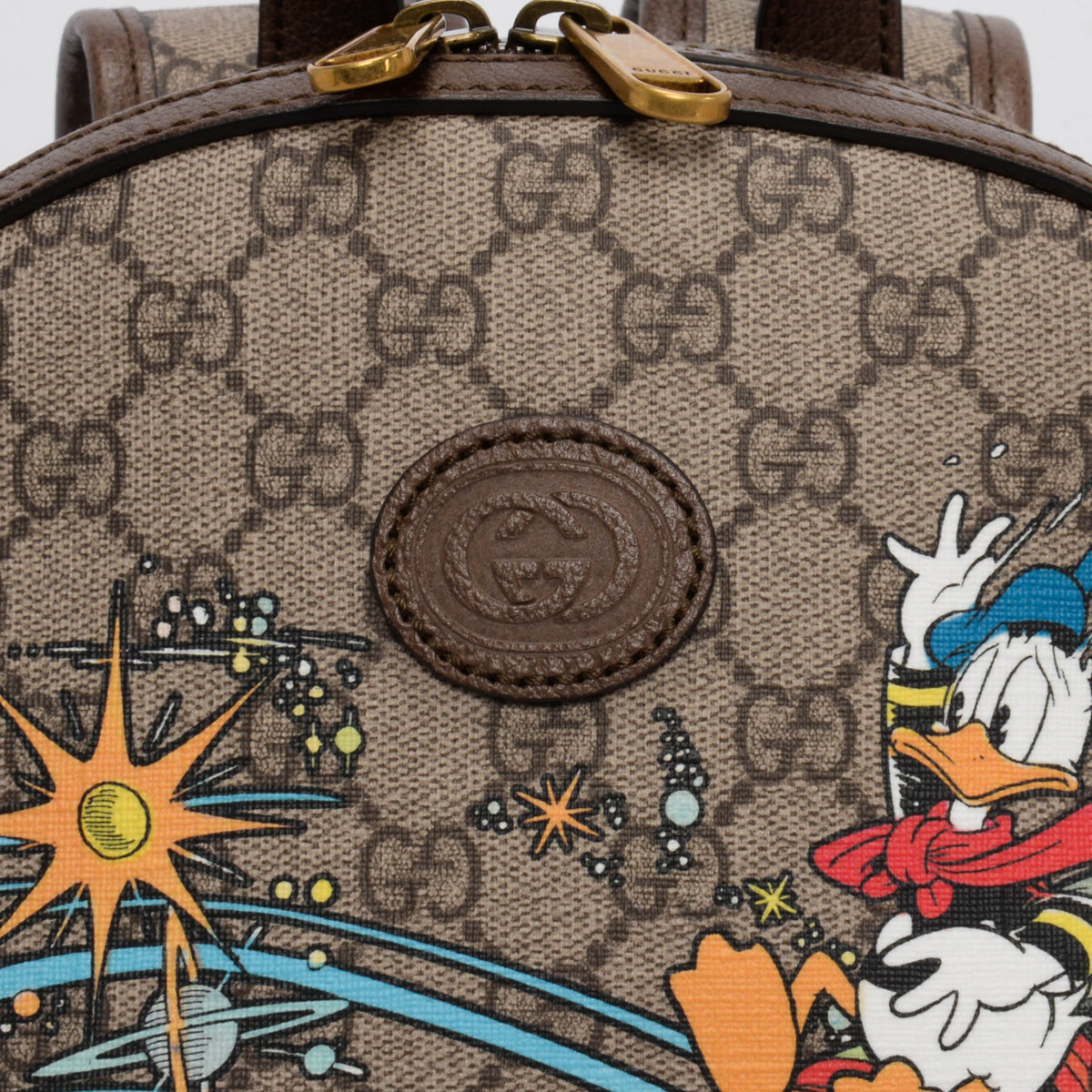 Gucci x Disney Beige GG Supreme Small Donald Duck Backpack