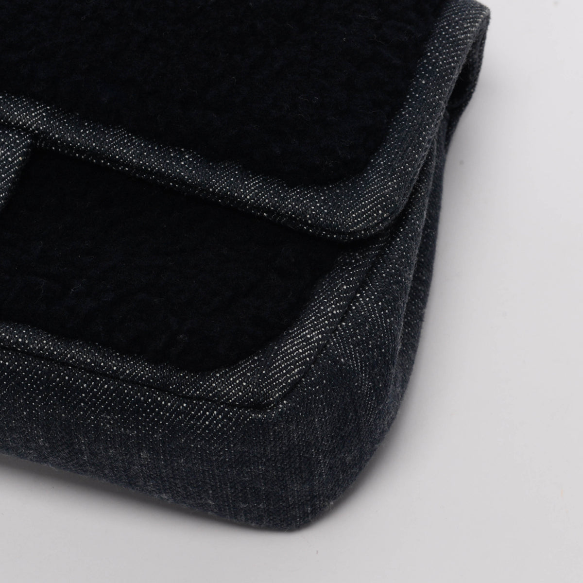 Chanel Navy Denim & Shearling Paris to Dallas Small Flap Bag